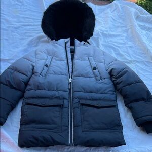 Boys Favorite Super Warm Winter Kids Black and Gray Ombre Puffer Jacket